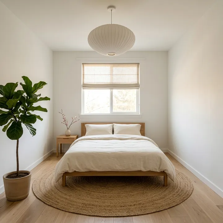Illustration: Bedroom after, Japandi
